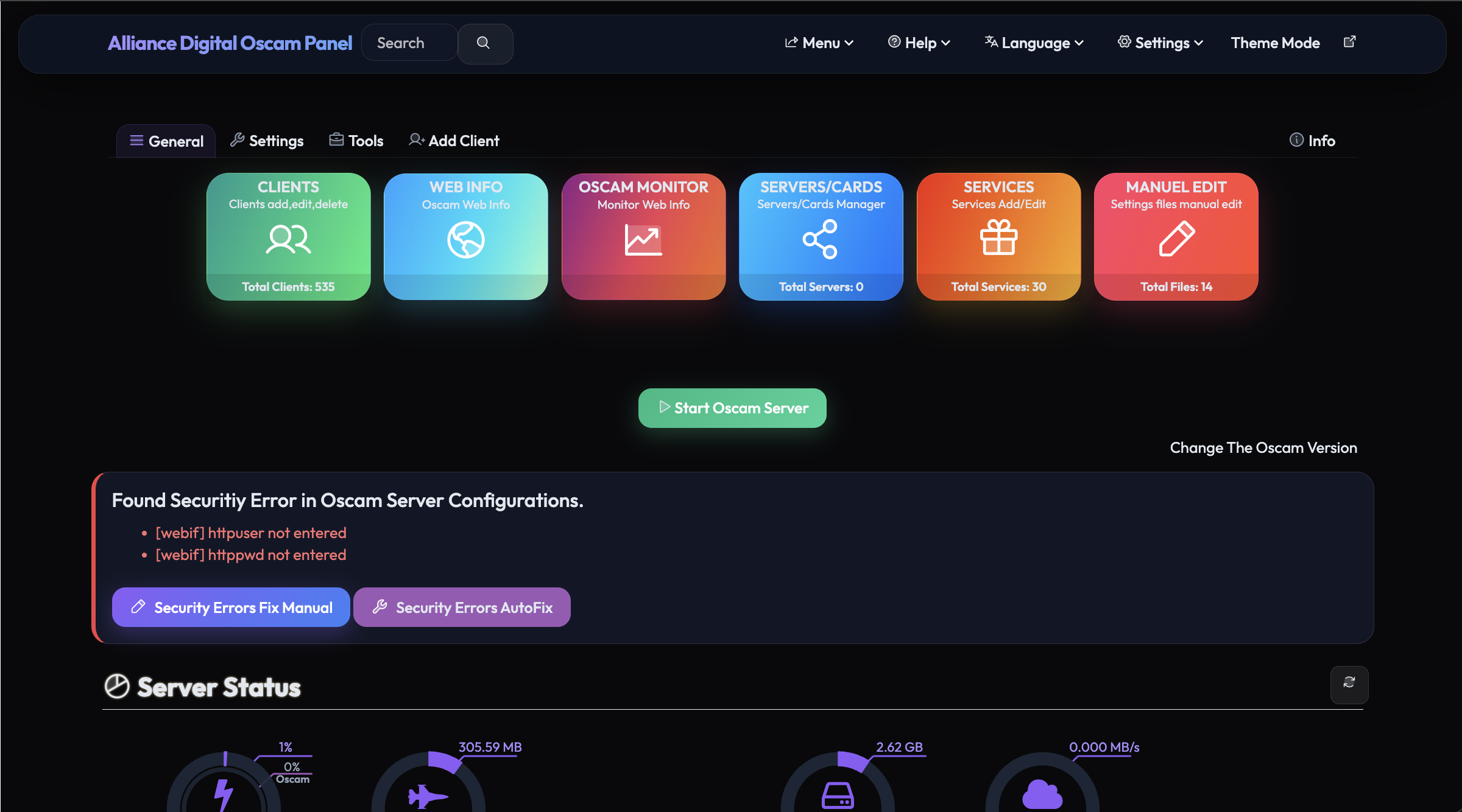 Dark Theme Interface